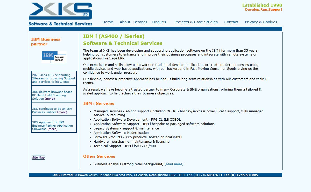 XKS Limited - iSeries AS400 development and support services