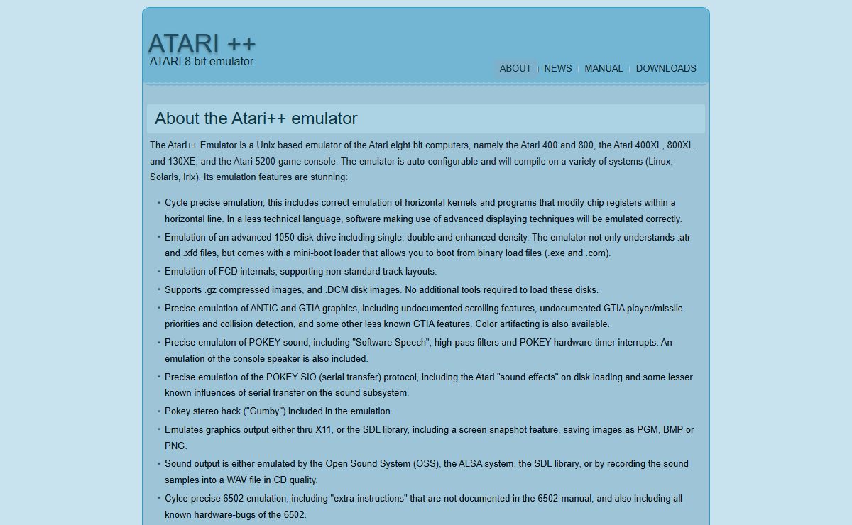 About the Atari++ emulator