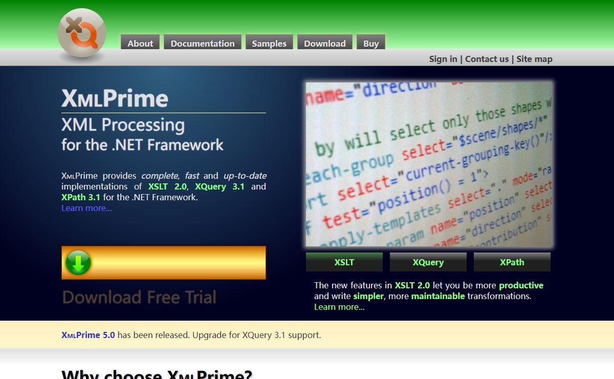 XmlPrime: XSLT and XQuery for the Microsoft .NET Framework: XmlPrime