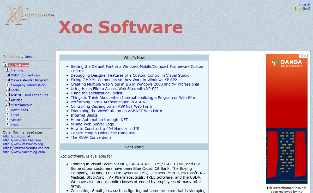 Xoc Software (RVBA Conventions, Maya Calendar, et.al.)
