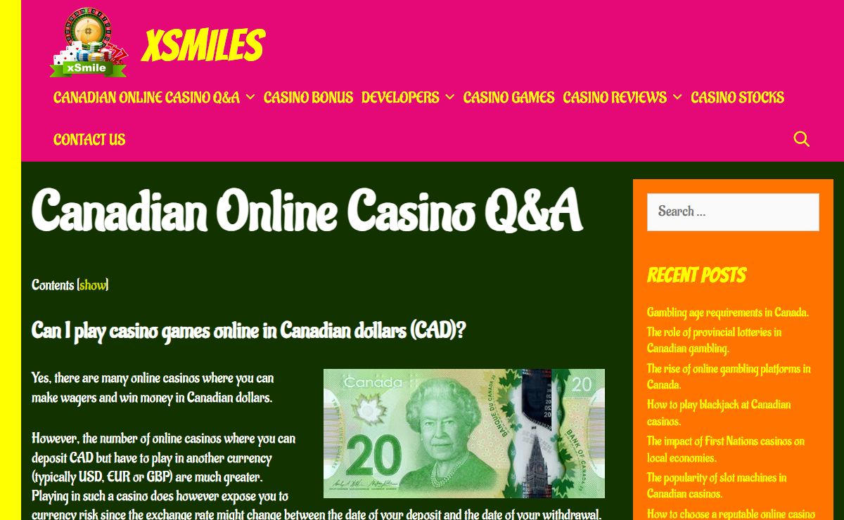 Canadian Online Casino Q&A | xSmiles.org