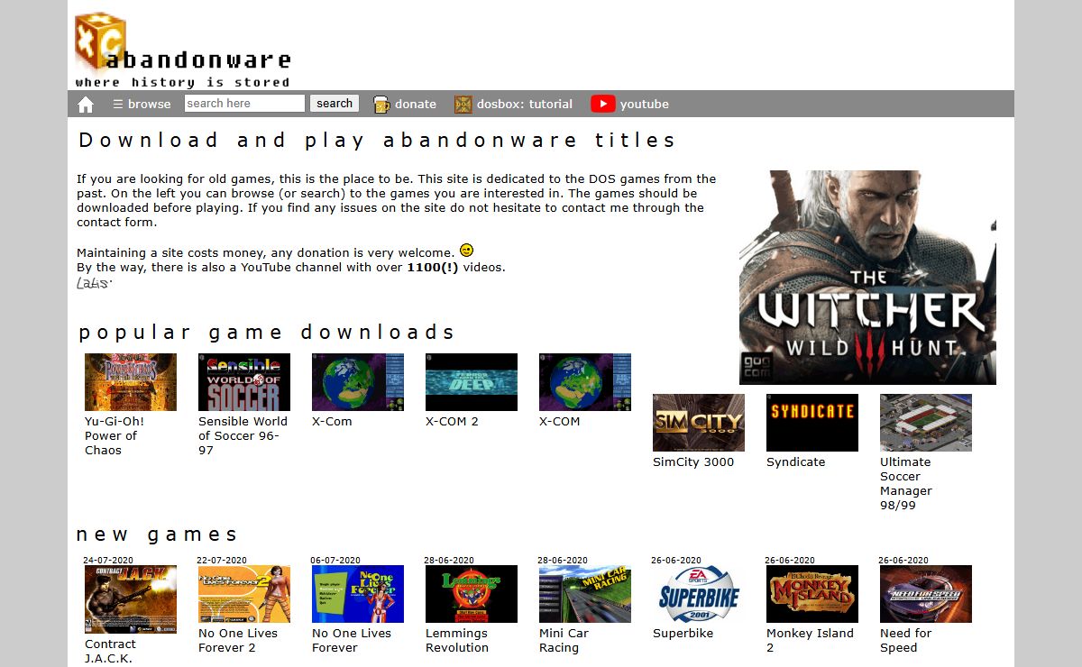 XTCabandonware - where history is stored. Offering game downloads since 1997