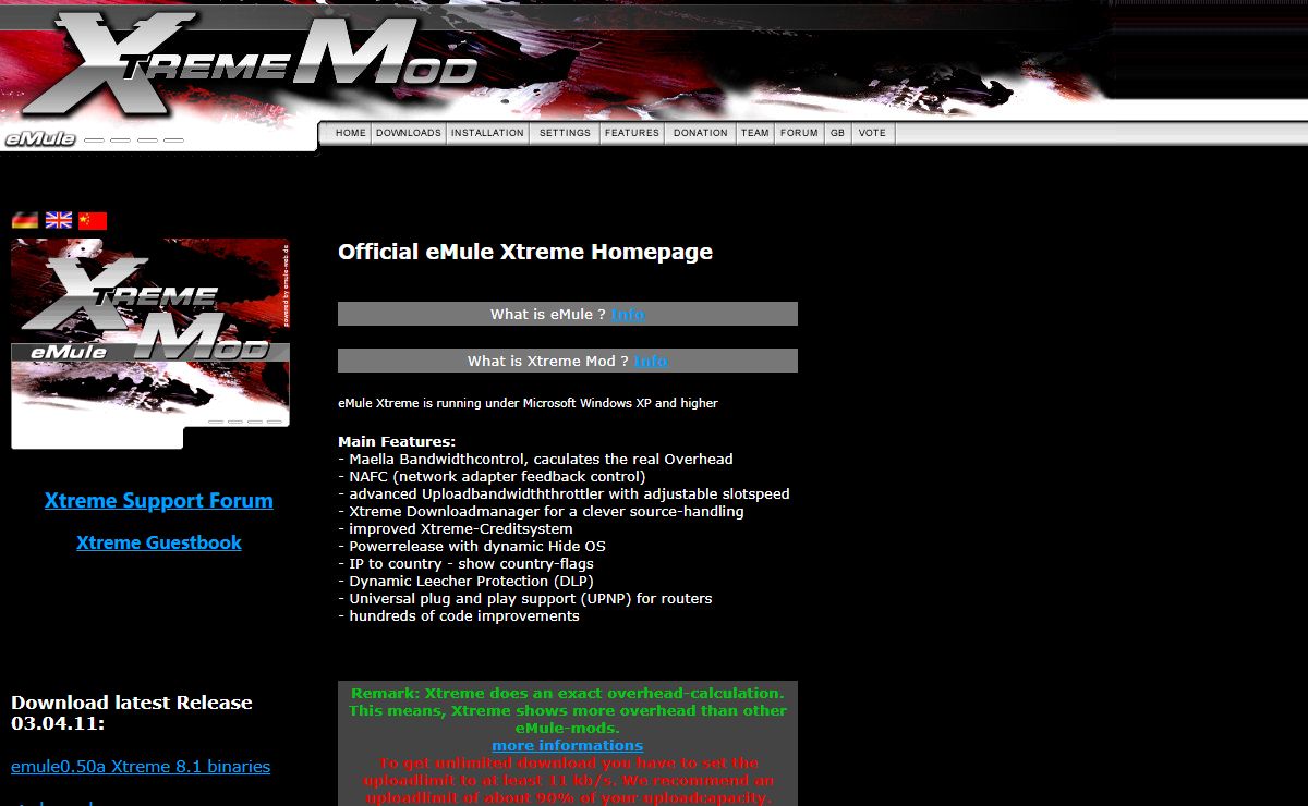eMule Xtreme Mod official homepage