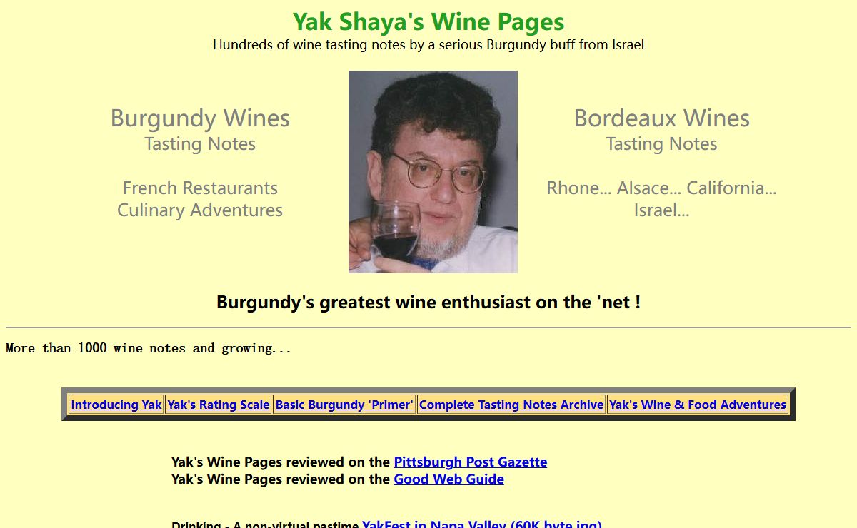 Yak Shaya's Wine Pages