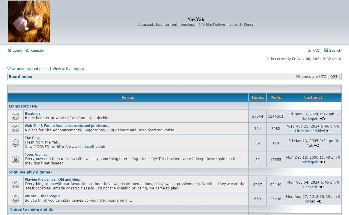 YakYak • Index page