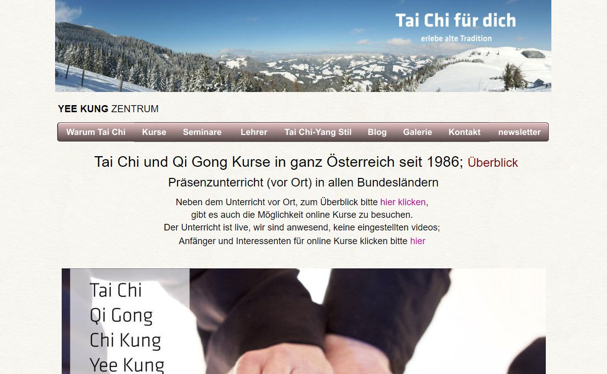 Tai Chi Qi Gong / WIEN YEE Kung Zentrum / ITCCA Österreich-Authentischer Yang-Stil
