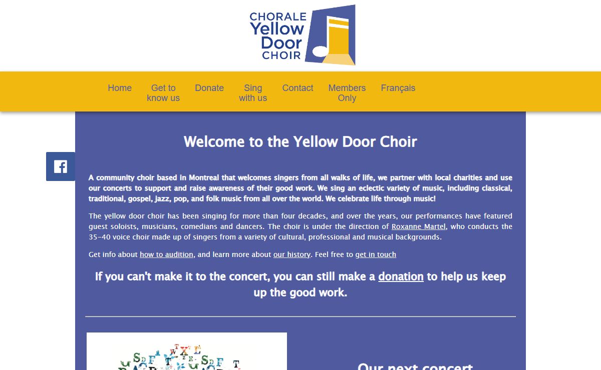Welcome to the Homepage of the Yellow Door Choir, Montréal