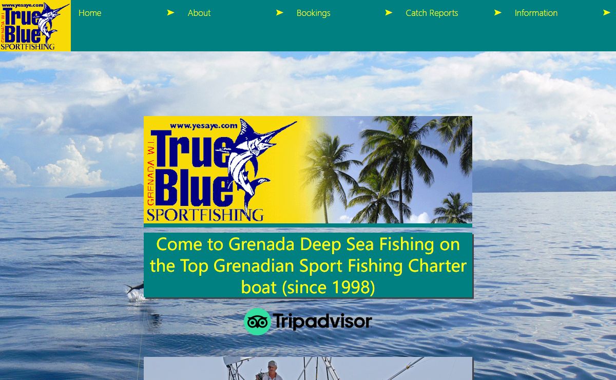 Home page of True Blue Sportfishing Grenada