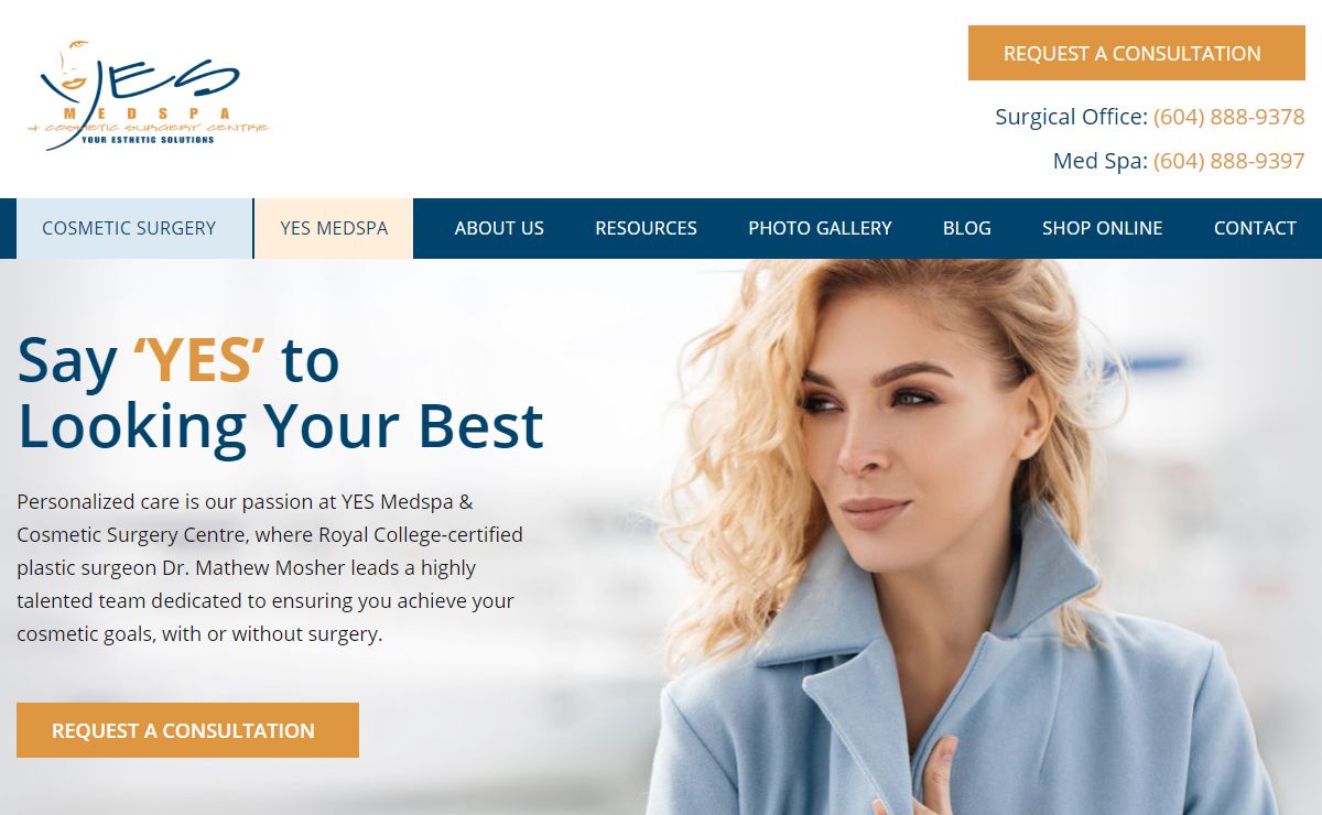 Plastic Surgery & Skincare Treatments in Langley & Vancouver, BC | YES Medspa & Cosmetic Surgery Centre