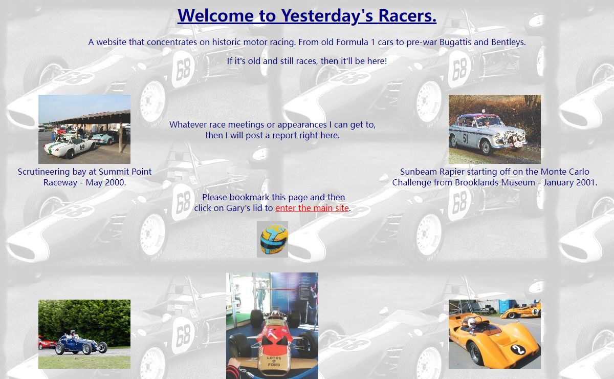 Yesterday's Racers - Historic Motor Racing Cars.