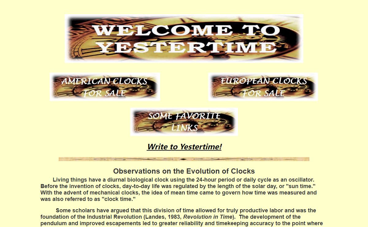 Antique Clocks -- Fine American Clocks and European Clocks by Yestertime
