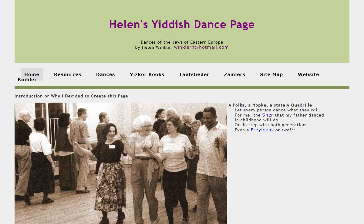 Helen's Yiddish Dance Page Dances of the Jews of Eastern Europe