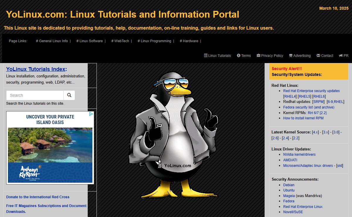 YoLinux.com: Linux Tutorials, Help, Documentation and Information