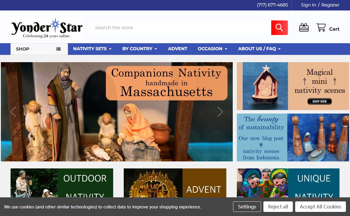 Unique nativity sets, outdoor nativity scenes, Fontanini and more at Yonder Star.