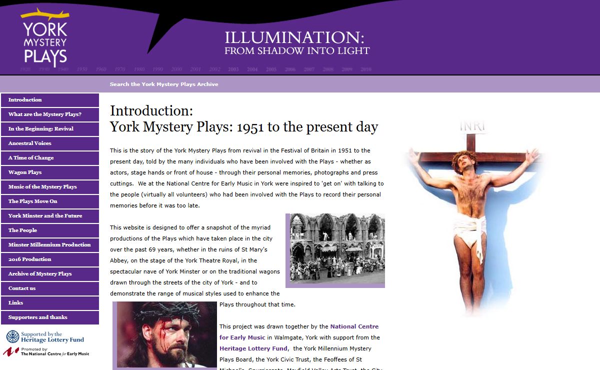 York Mystery Plays : Illumination - From Darkness into Light : Introduction:<br /> York Mystery Plays: 1951 to the present day