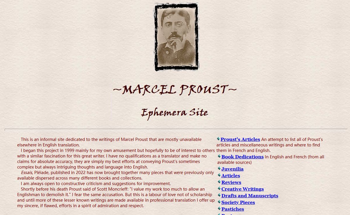 Marcel Proust Articles, Letters, Translations