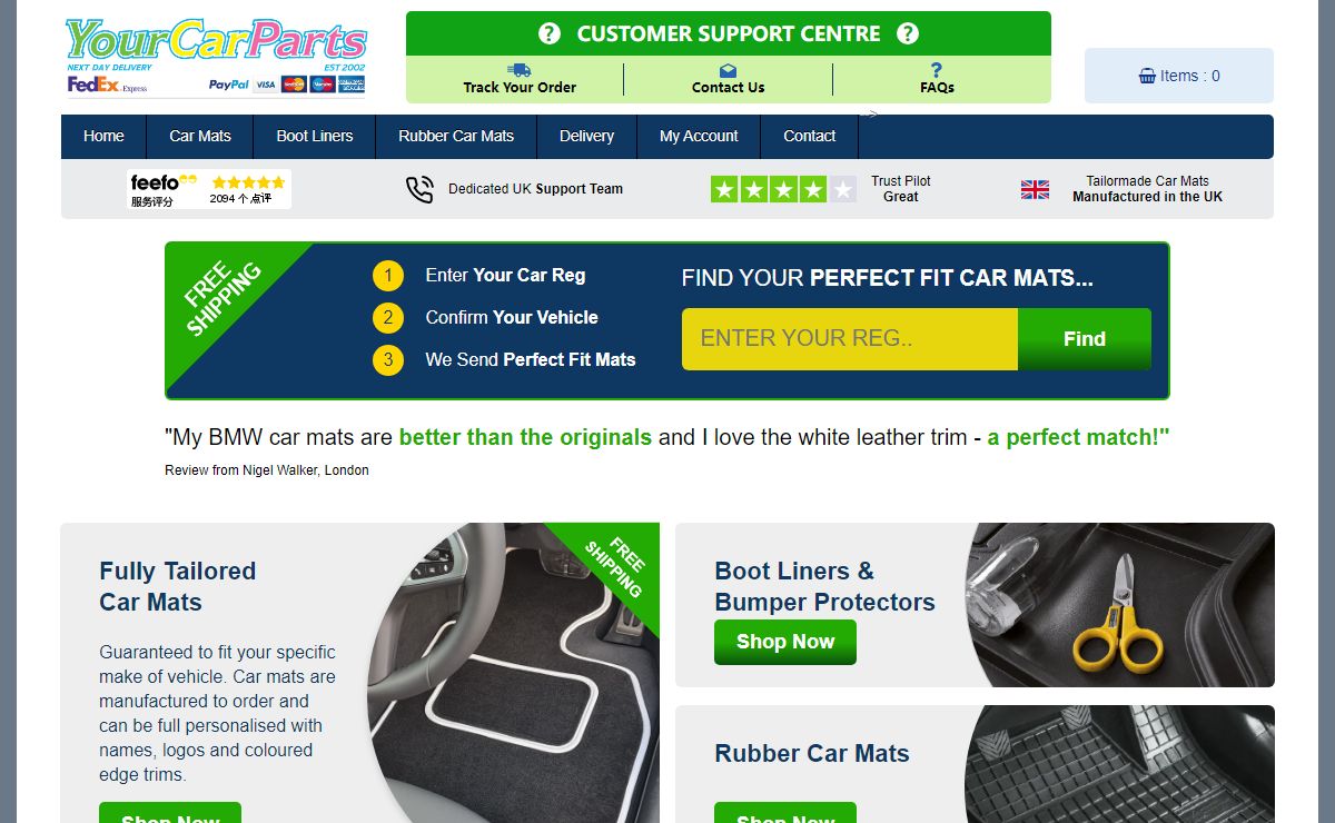 Car Mats, Car Boot Liners and Car Accessories For Sale, UK | Yourcarparts.co.uk