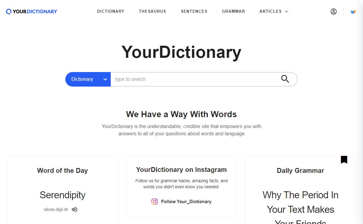 YourDictionary: Definitions and Meanings From Over a Dozen Trusted Dictionary Sources