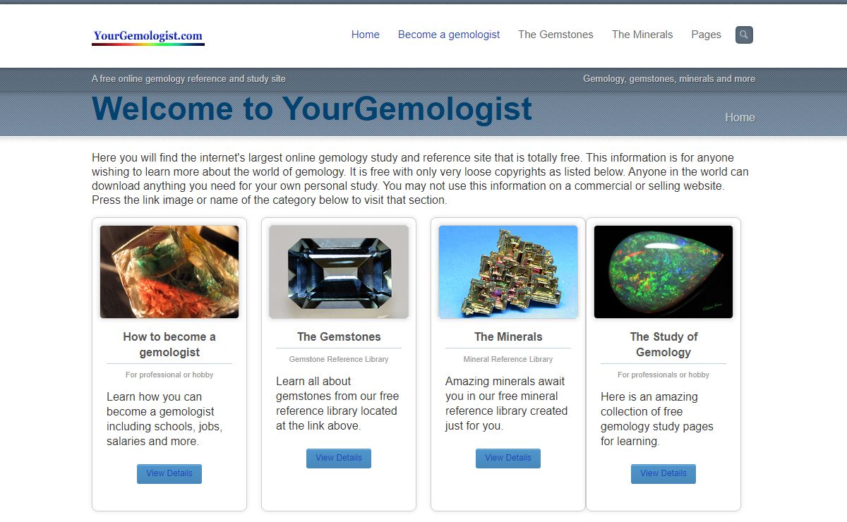 YourGemologist On-line Study of Gemology, Jewelry and Gemstones