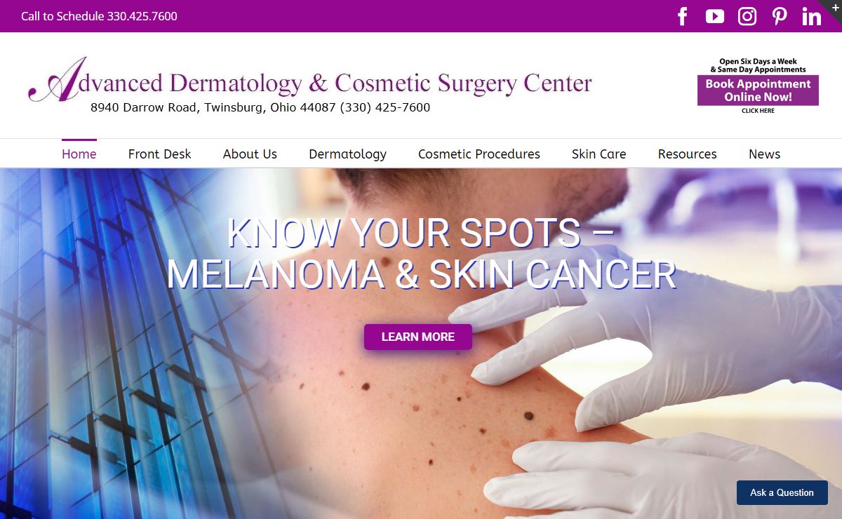 Dermatologist in Twinsburg OH | Advanced Dermatology & Cosmetic Surgery Center