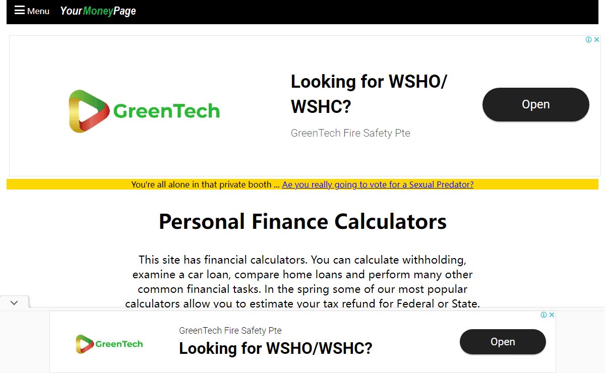 YourMoneyPage Financial Calculators