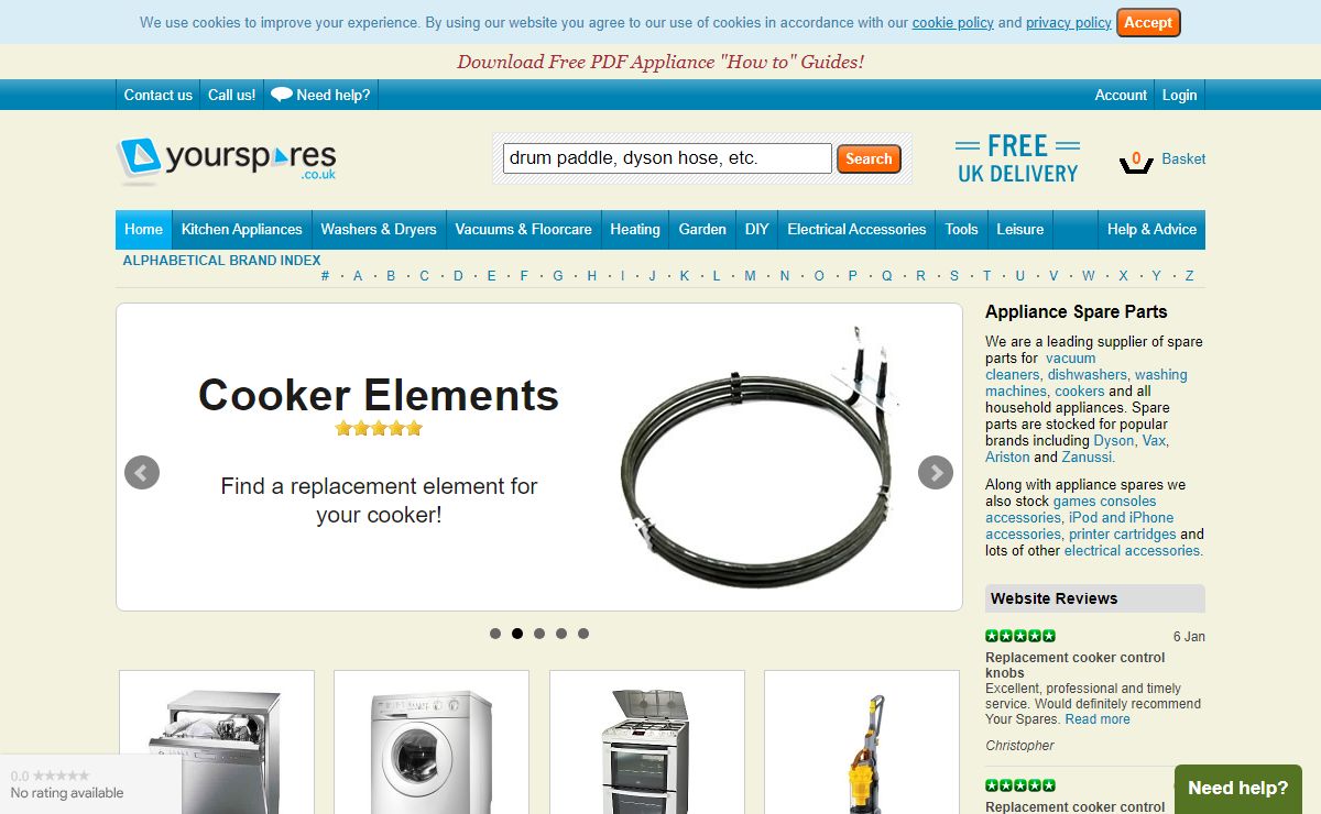 Yourspares - Appliance Spare Parts & Electrical Accessories