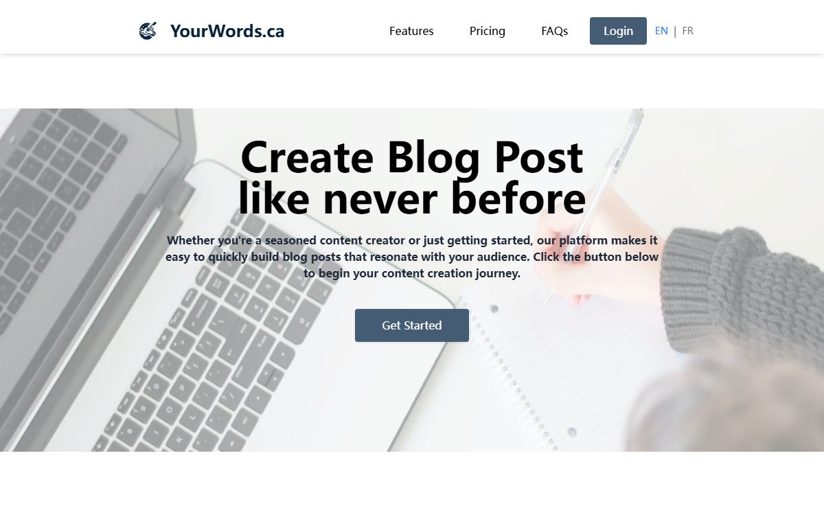 AI Blog Post Writer - YourWords.ca