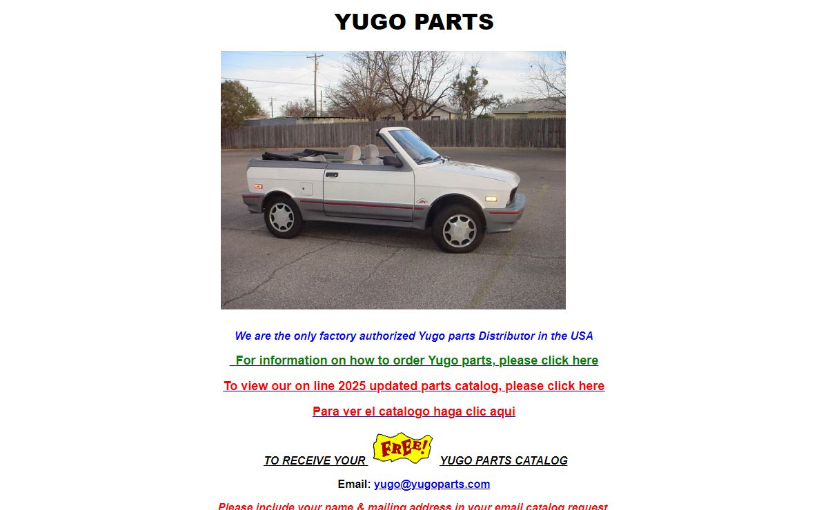 yugo parts