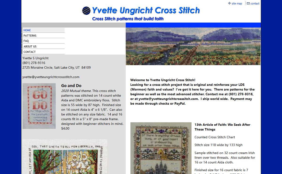 Cross Stitching & Stitchery Patterns | Yvette Ungricht Cross Stitch