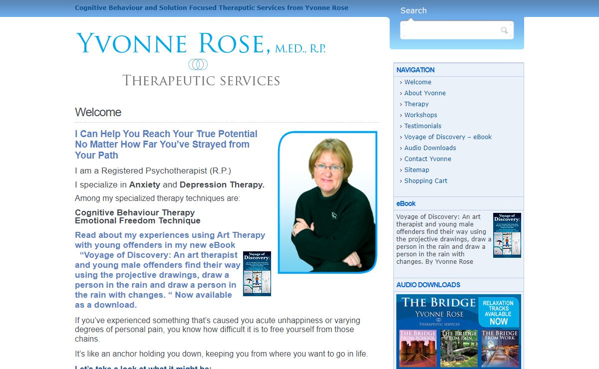 Yvonne Rose - Toronto Cognitive Behavior Therapy, Art Therapy, New Decision Therapy, Emotional Freedom Technique. by Yvonne Rose