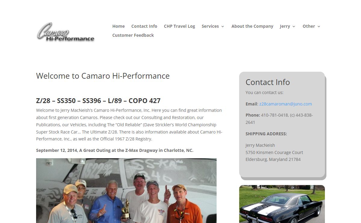 Camaro Hi-Performance | Appraisal, Consulting and Restoration Services