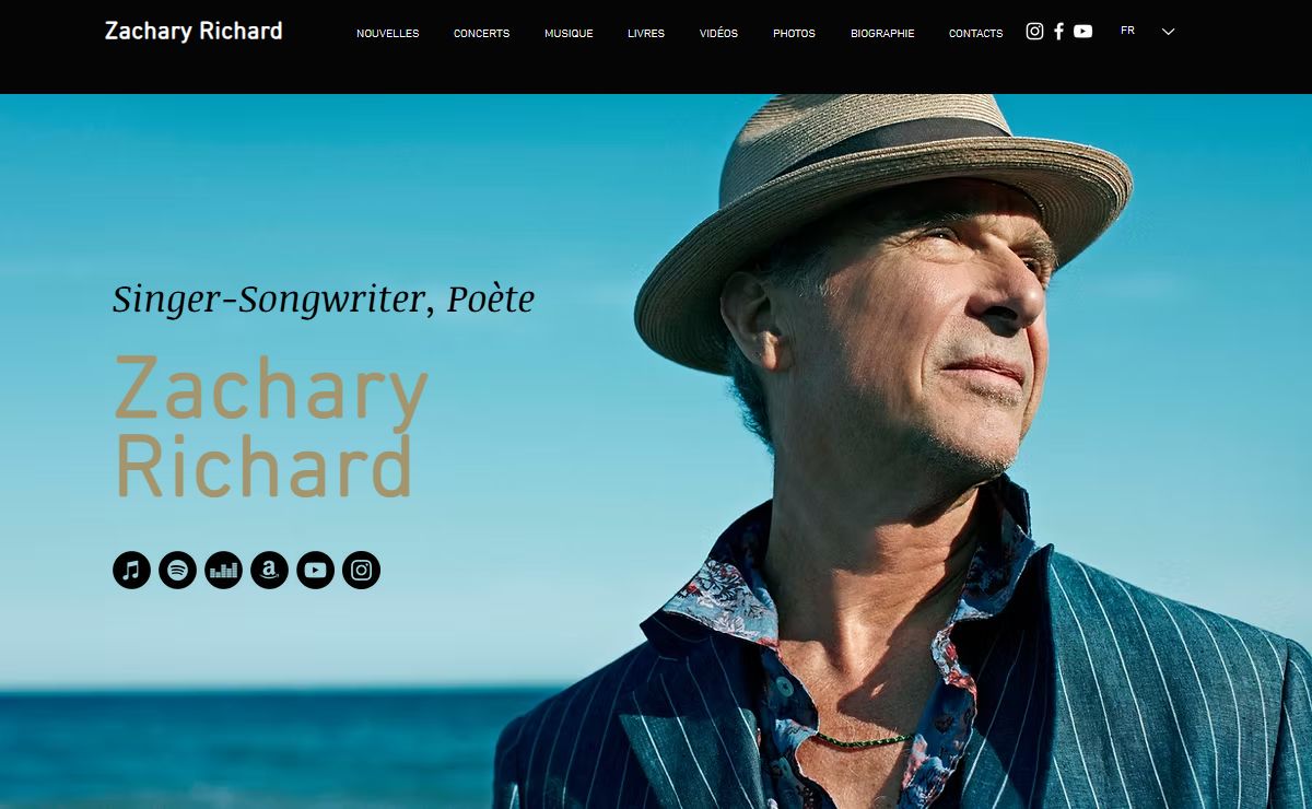 Site Officiel | Zachary Richard | Accueil