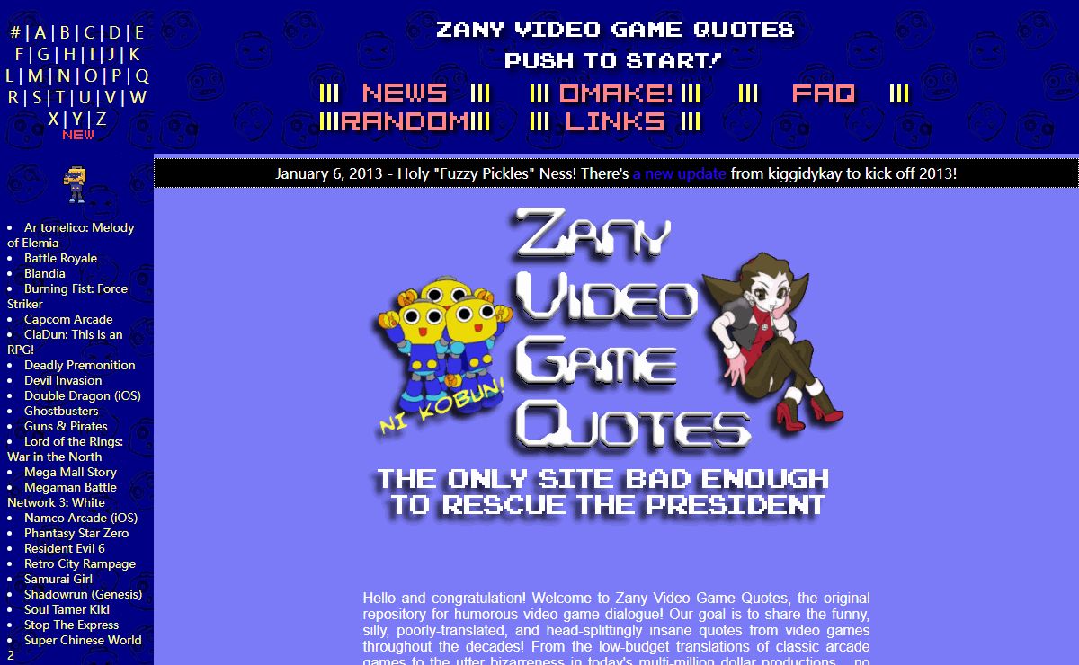 Zany Video Game Quotes! Frying Over a Jungle since 1998