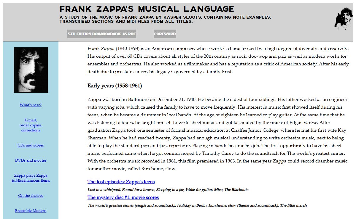 Frank Zappa's musical language