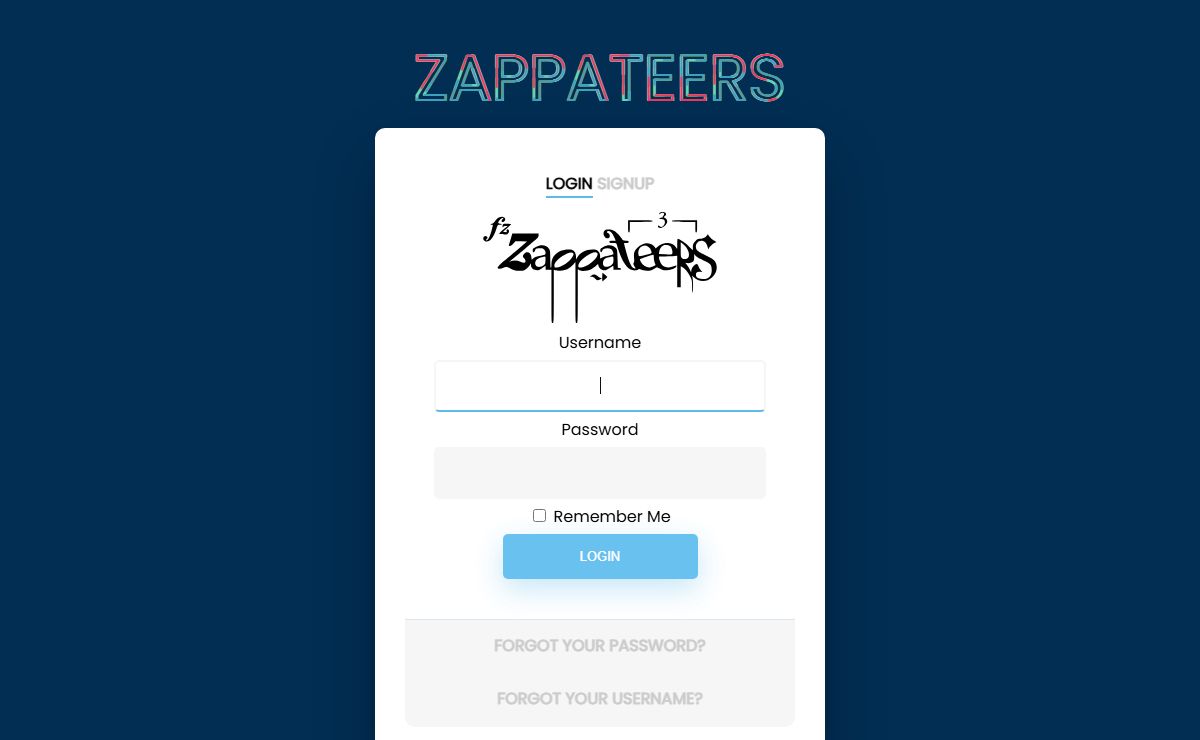 Login - Zappateers