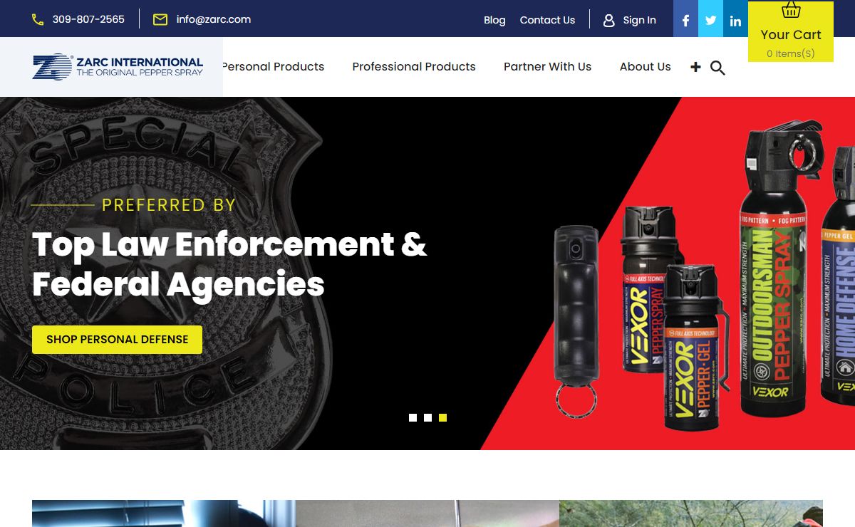 Zarc International Pepper Spray, CapStun, Vexor | Official Site