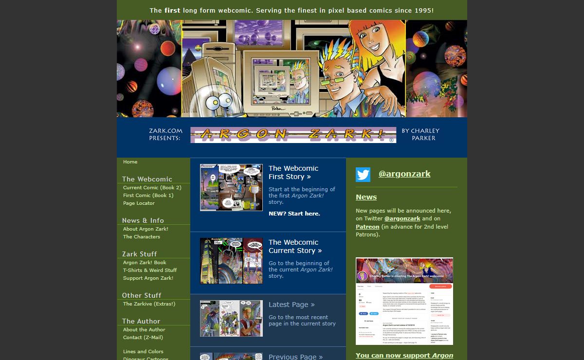 Web Comics - Argon Zark! The original Interactive WebComic!