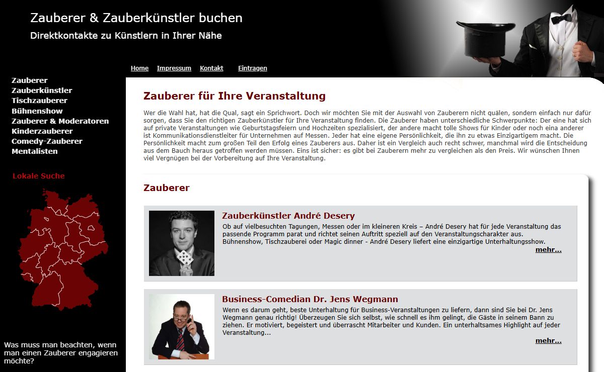 Zauberer & Zauberkünstler - hier finden Sie den richtigen für Ihre Veranstaltung