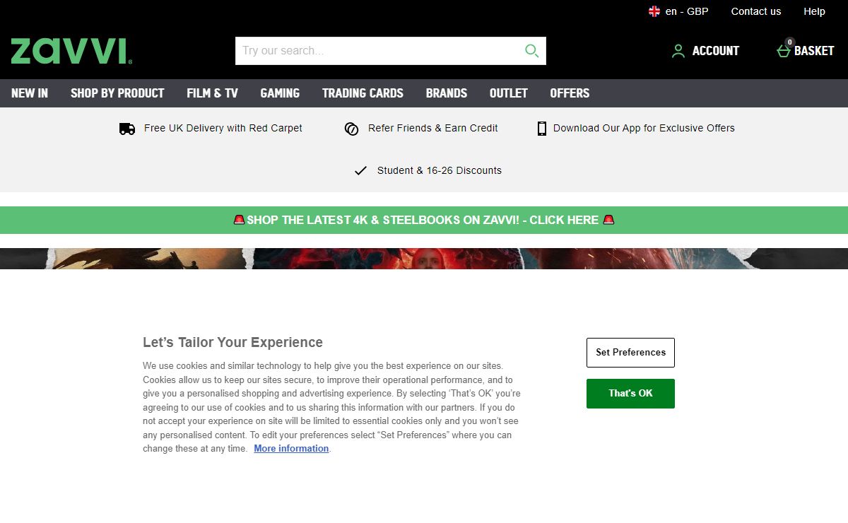 Zavvi UK: TV & Movie Merchandise, Clothing & Homeware