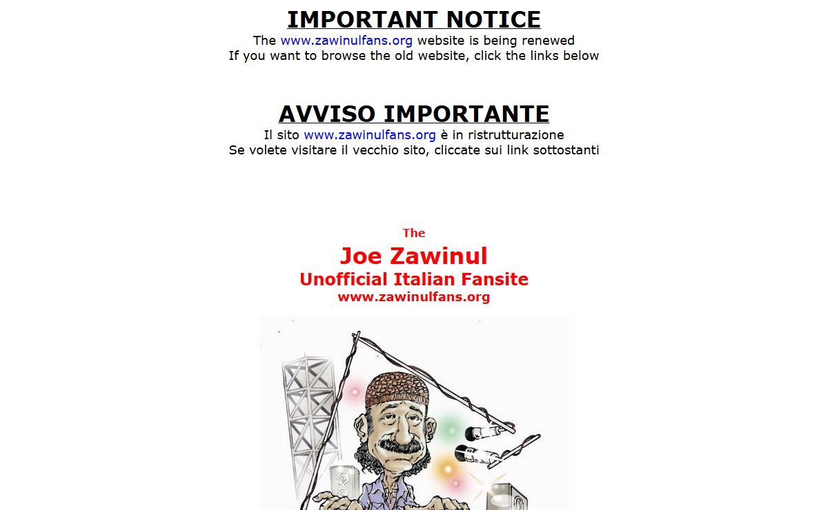 www.zawinulfans.org homepage