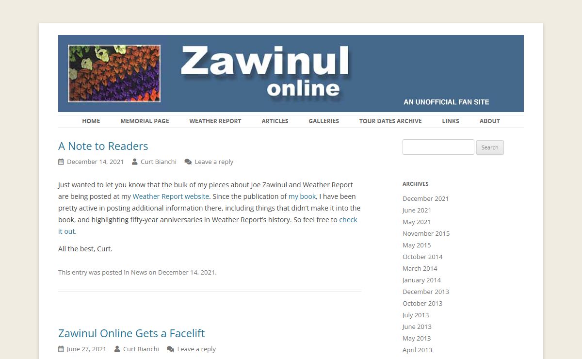 Zawinul Online | An unofficial fan site