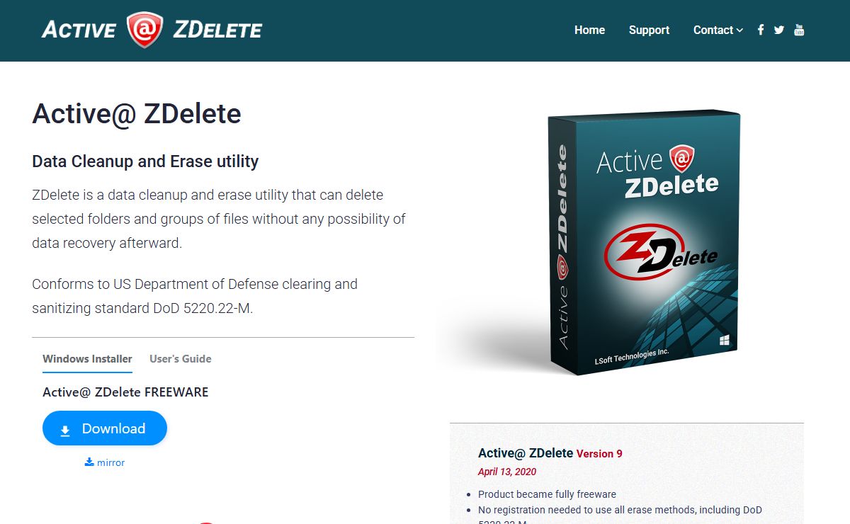 Disk cleanup and file erase utility - Active@ ZDelete