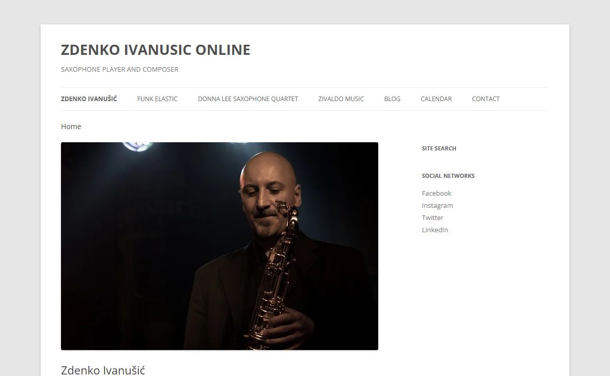 Saxophone Player and Composer - ZDENKO IVANUSIC ONLINE