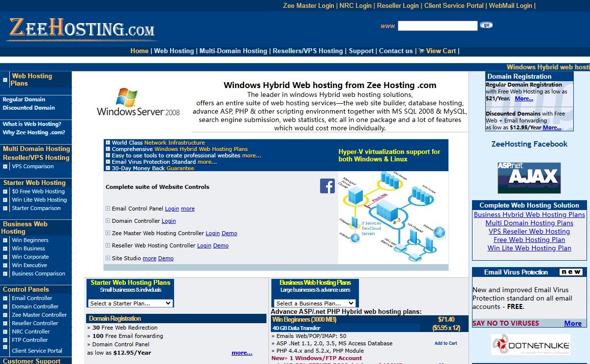 Zee Hosting .com – Windows Hybrid Web Hosting, ASP Database Hosting, SQL Server Hosting, PHP MySQL Hosting, Multi Domain Hosting, VPS and Free Web Hosting - Home