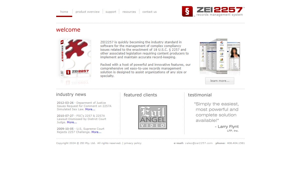 ZEI 2257 | 2257 Software for 18 USC 2257 Record-Keeping Compliance