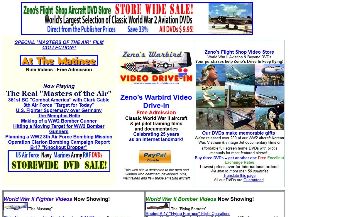 Zeno's Warbird Videos - World War II Pilot Training videos & air combat documentaries playing for free over the Internet
