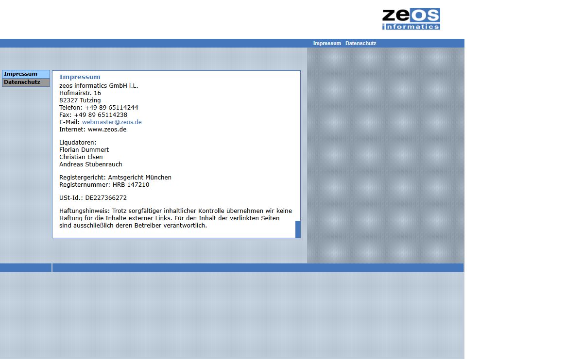 zeos - Impressum