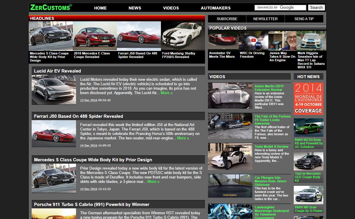 ZerCustoms - Car News