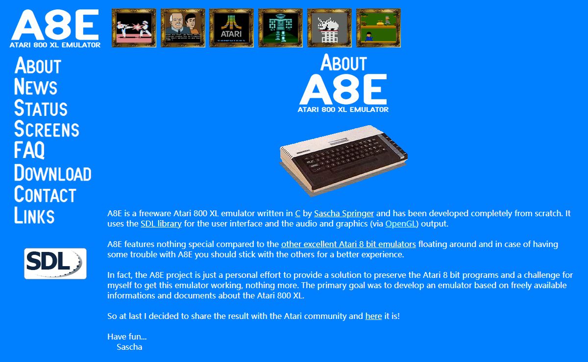 A8E - Atari 800 XL Emulator