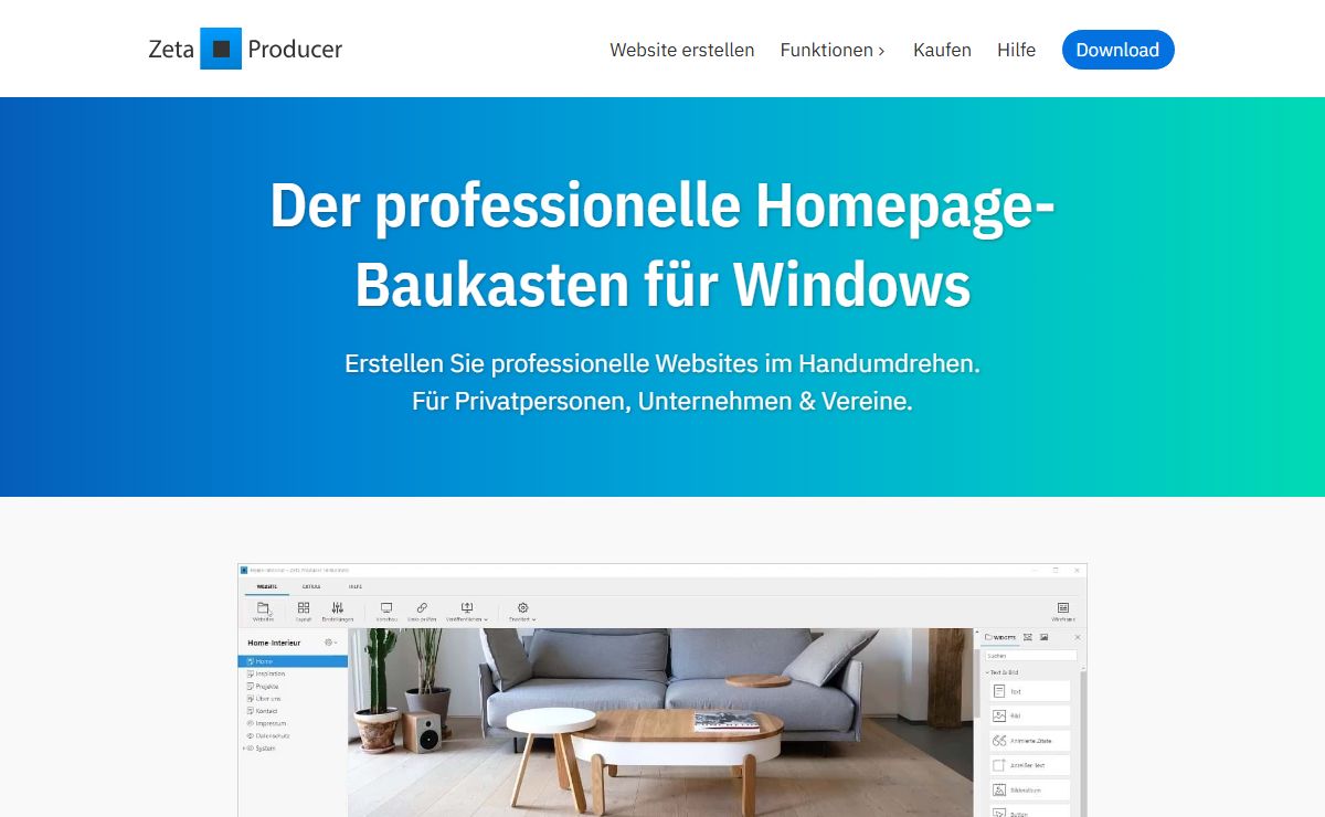 Professionelle Website selbst erstellen - einfach auf dem eigenen PC